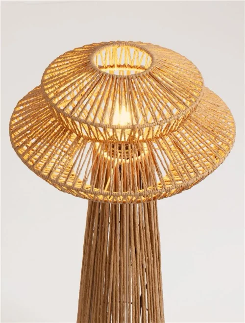 Lampadar NUA E27, 1x12 W, 100-240 V, IP20, textil, oțel și rope