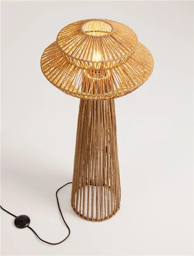 Lampadar NUA E27, 1x12 W, 100-240 V, IP20, textil, oțel și rope 8