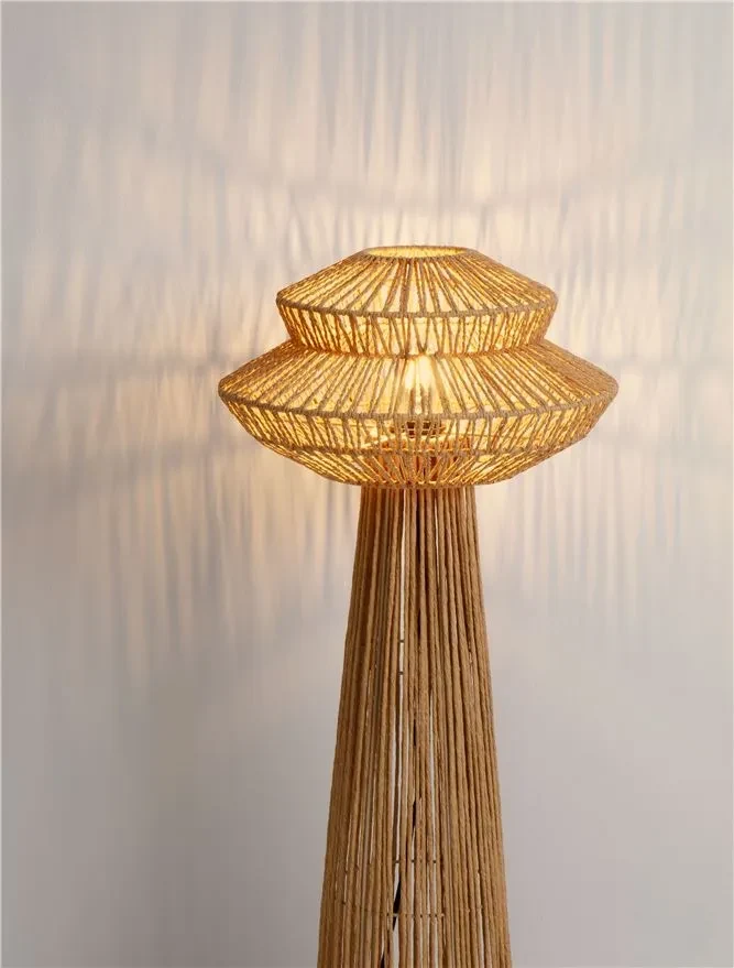 Lampadar NUA E27, 1x12 W, 100-240 V, IP20, textil, oțel și rope 9