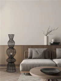 Lampadar BREENA E27, 1x12 W, 100-240 V, IP20, oțel și rope