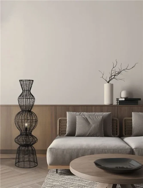 Lampadar BREENA E27, 1x12 W, 100-240 V, IP20, oțel și rope