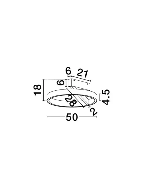 Plafonieră ADALIZ LED 47 W, 220-240 V, 2062 lm, 2700-4000K, IP20, dimmabil Triac prin DIP switch, lumină sus-jos, aluminiu, silicon și metal