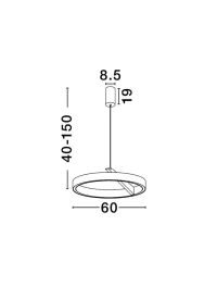 Suspensie ADALIZ LED 59 W, 220-240 V, 2663 lm, 2700-4000K, IP20, dimmabil Triac prin DIP switch, lumină sus-jos, aluminiu, silicon și metal 7