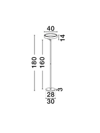 Lampadar ADALIZ LED 38 W, 220-240 V, 1623 lm, 3000K, IP20, dimmabil Triac prin DIP switch, lumină sus-jos, aluminiu, silicon și metal 8