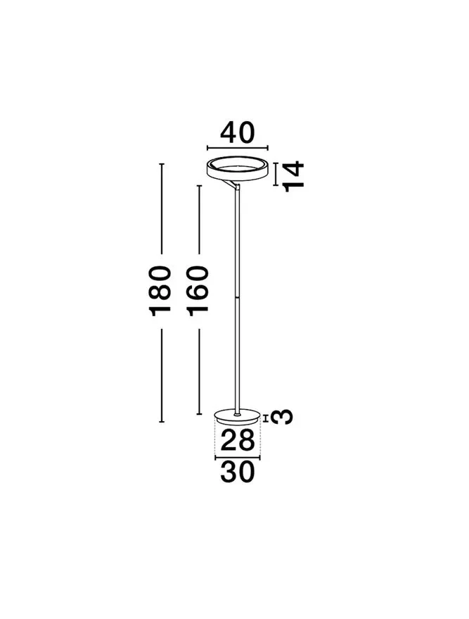 Lampadar ADALIZ LED 38 W, 220-240 V, 1623 lm, 3000K, IP20, dimmabil Triac prin DIP switch, lumină sus-jos, aluminiu, silicon și metal 8