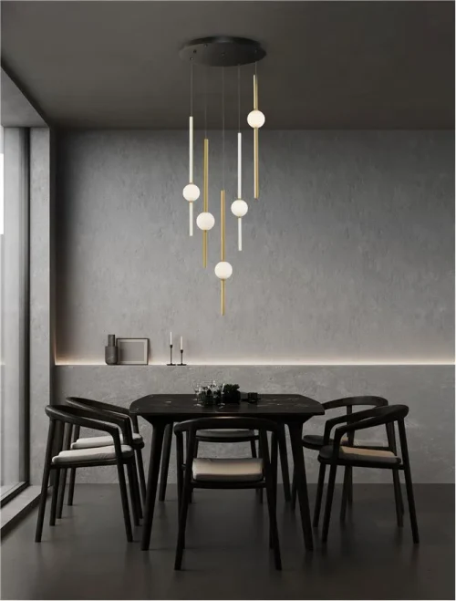 Suspensie ACROBAT LED 60 W, 230 V, 5589 lm, 3000K, IP20, aluminiu și sticlă