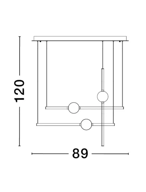 Suspensie ACROBAT LED 26 W, 230 V, 2542 lm, 3000K, IP20, aluminiu și sticlă