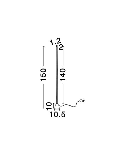 Lampadar LITEE LED 26 W, 220-240 V, 891 lm, 3000K, IP20, Dimable with Sensor Sensor On/Off, policarbonat și aluminiu