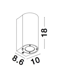 Aplică exterior LIDO GU10, 2x7 W, 100-240 V, IP65, beton și sticlă 8