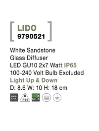 Aplică exterior LIDO GU10, 2x7 W, 100-240 V, IP65, beton și sticlă 9