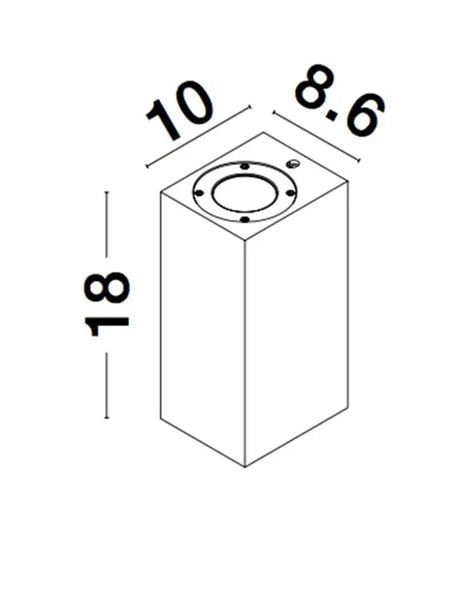 Aplică exterior FUENTO GU10, 2x7 W, 100-240 V, IP65, beton și sticlă 8