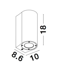 Aplică exterior LIDO GU10, 2x7 W, 100-240 V, IP65, beton și sticlă 6