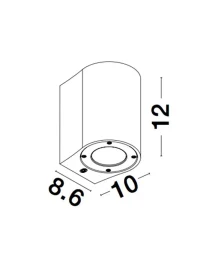 Aplică exterior LIDO GU10, 1x7 W, 100-240 V, IP65, beton și sticlă 6