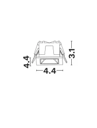Spot Area LED 3 W, 220-240 V, 111 lm, 2700K, IP20, UGR <19, CRI ≥80, aluminiu 3