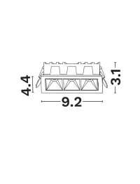 Spot Area LED 6 W, 220-240 V, 465 lm, 3000K, IP20, UGR <19, CRI ≥80, aluminiu 3