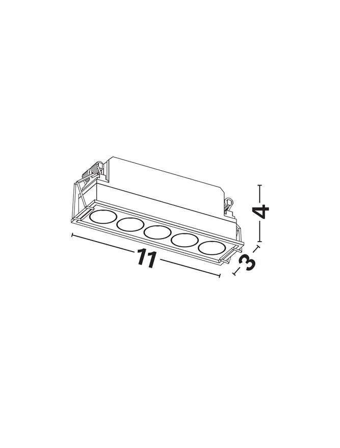 Spot Gono LED 11 W, 220-240 V, 541 lm, 3000K, IP20, UGR <19, CRI ≥90, aluminiu 3