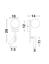 Aplică JOLINE G9, 1x5 W, 230 V, 3000K, IP20, aluminiu, metal și sticlă 5