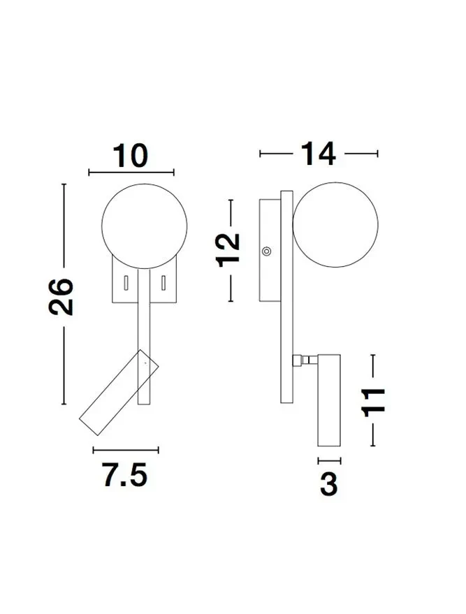 Aplică JOLINE G9, 1x5 W, 230 V, 3000K, IP20, aluminiu, metal și sticlă 5