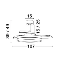 Ventilator NEVMA LED 36 W, 220-240 V, 4100 lm, 3000-4000-6500K, IP20, metal și ABS 8