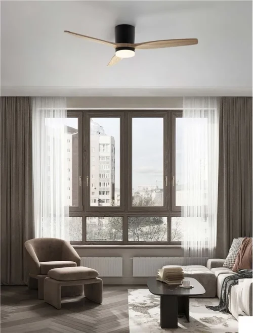 Ventilator ALOA LED 18 W, 220-240 V, 2190 lm, 3000-4000-6500K, IP20, acril, metal și lemn