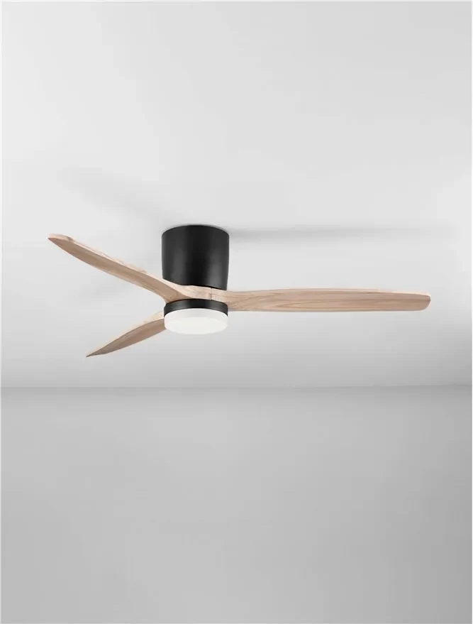 Ventilator ALOA LED 18 W, 220-240 V, 2190 lm, 3000-4000-6500K, IP20, acril, metal și lemn 3
