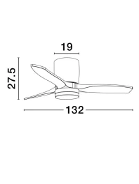 Ventilator ALOA LED 18 W, 220-240 V, 2190 lm, 3000-4000-6500K, IP20, acril, metal și lemn 6