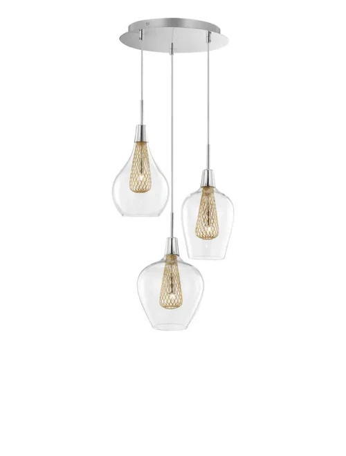 Suspensie FILO G9, 3x5 W, 220-240 V, IP20, aluminiu și sticlă