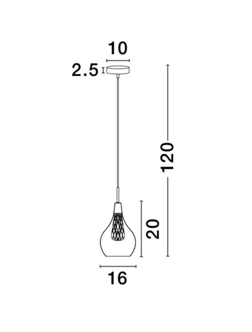 Suspensie FILO G9, 1x5 W, 220-240 V, IP20, aluminiu și sticlă