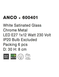 Plafonieră ANCO E27, 1x12 W, 220-240 V, IP20, metal și sticlă 4