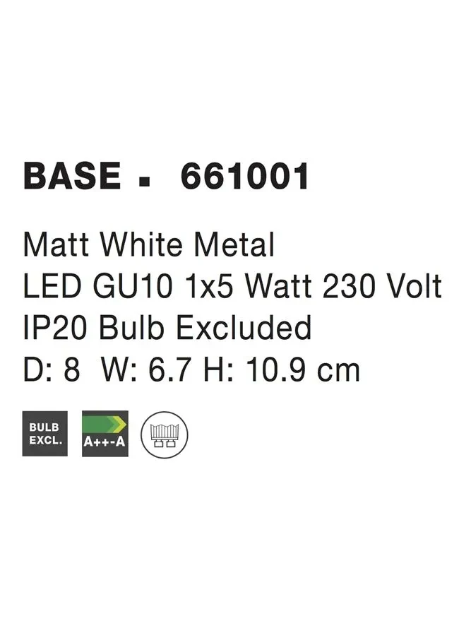 Proiector BASE GU10, 1x5 W, 220-240 V, IP20, metal 4