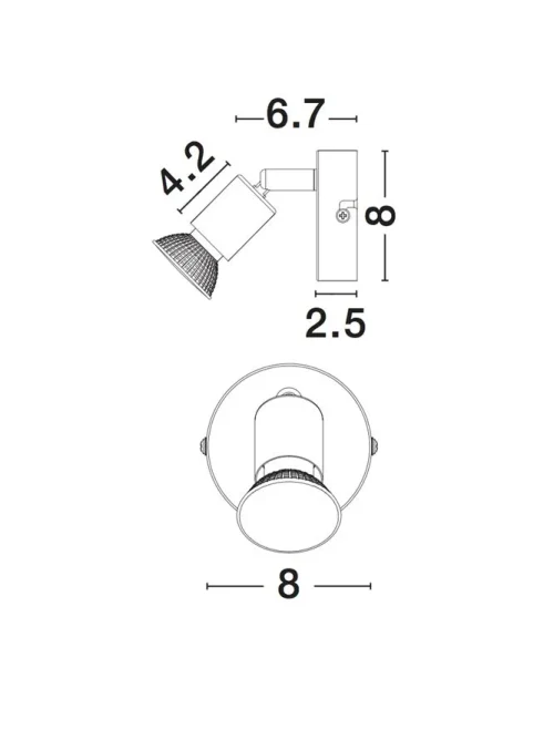Proiector BASE GU10, 1x5 W, 220-240 V, IP20, metal