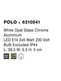 Aplică CORB E14, 2x5 W, 220-240 V, IP44, aluminiu și sticlă 4