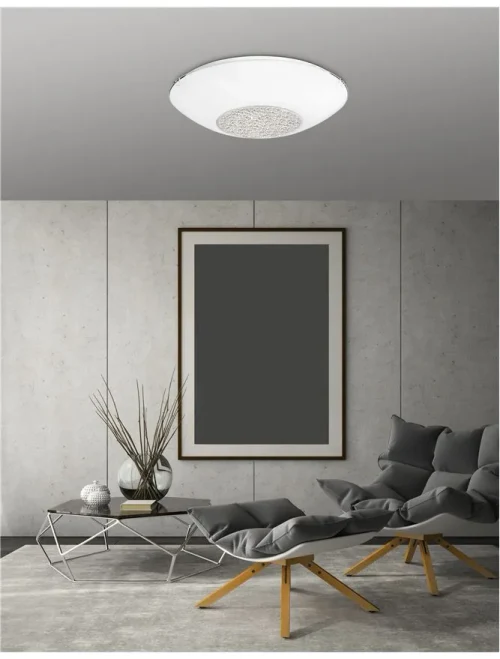 Plafonieră ERA E27, 2x12 W, 220-240 V, IP20, cristal, metal și sticlă