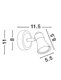 Proiector GALERIA GU10, 1x5 W, 230 V, IP20, aluminiu 3