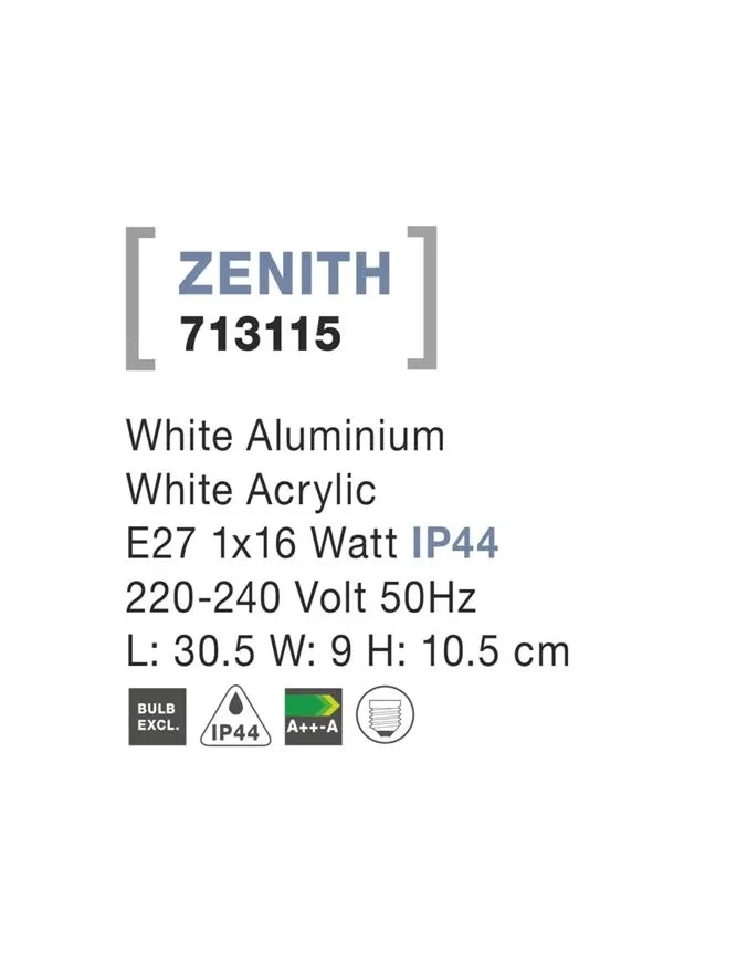 Aplică exterior ZENITH E27, compatibil 1x16 W, 220-240 V, IP44, aluminiu și acril 4