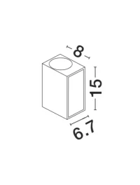 Aplică exterior NERO GU10, compatibil 2x35 W, 220-240 V, IP54, aluminiu și sticlă 2