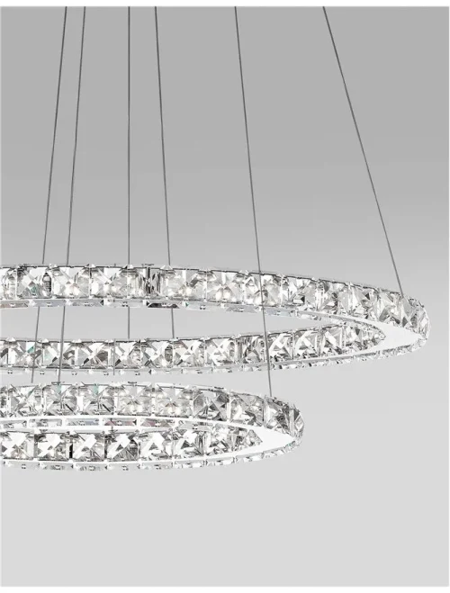 Suspensie CELINE LED 40 W, 230 V, 2400 lm, 3500K, IP20, aluminiu și cristal