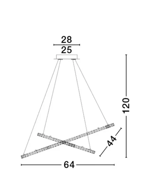 Suspensie CELINE LED 40 W, 230 V, 2400 lm, 3500K, IP20, aluminiu și cristal