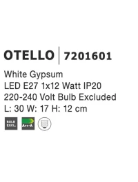 Aplică OTELLO E27, compatibil 1x40 W, 220-240 V, IP20, gips 4