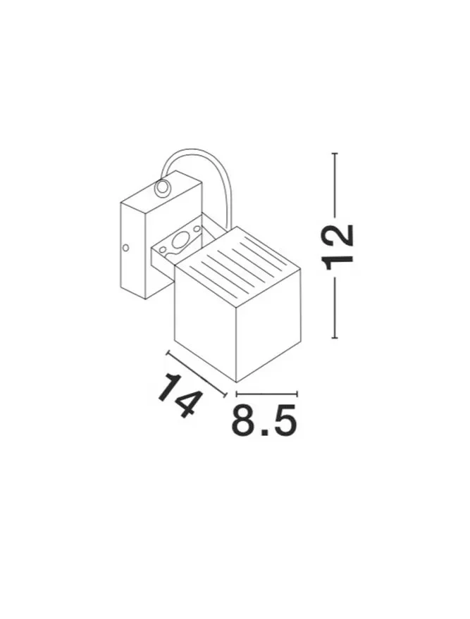 Aplică exterior FOCUS LED 6 W, 220-240 V, 420 lm, 3000K, IP54, aluminiu și sticlă 3
