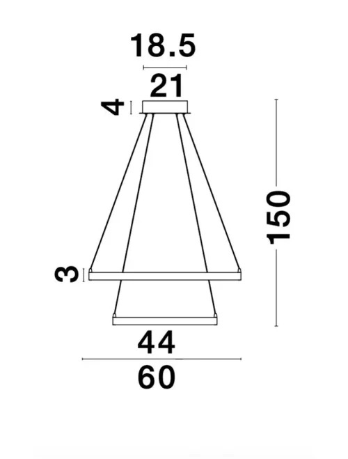 Suspensie LEON LED 65 W, 230 V, 4650 lm, 3000K, IP20, aluminiu și acril
