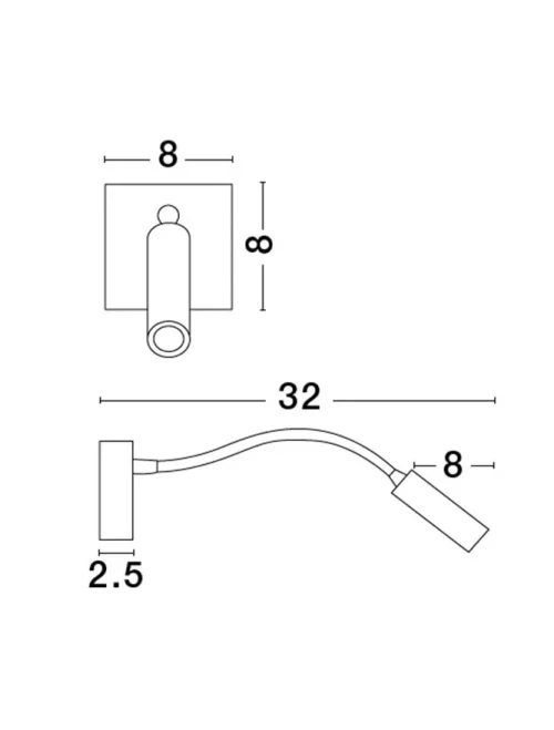 Aplică MADISON LED 3 W, 220-240 V, 190 lm, 3000K, IP20, aluminiu