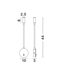Aplică JACO LED 3 W, 220-240 V, 190 lm, 3000K, IP20, aluminiu 3
