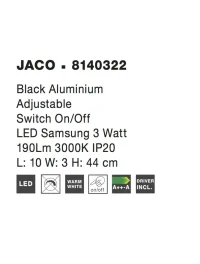 Aplică JACO LED 3 W, 220-240 V, 190 lm, 3000K, IP20, aluminiu 4