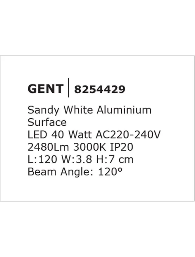 GENT LED 40 W, 220-240 V, 2480 lm, 3000K, IP20, aluminiu 3