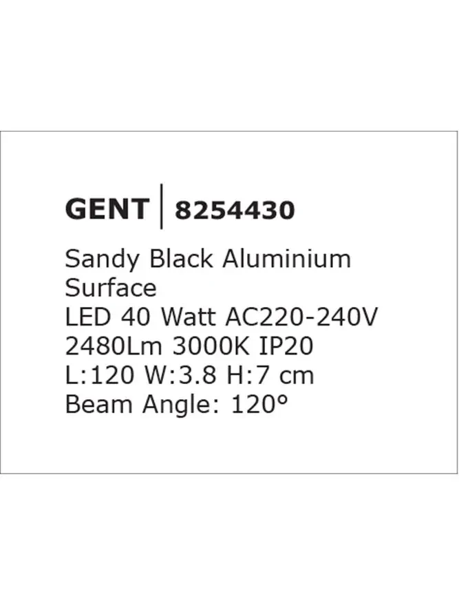 GENT LED 40 W, 220-240 V, 2480 lm, 3000K, IP20, aluminiu 2