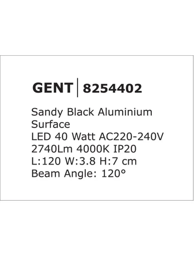 GENT LED 40 W, 220-240 V, 2740 lm, 4000K, IP20, aluminiu 2