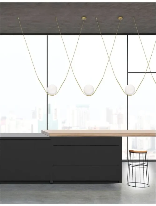 Suspensie VITTON E27, compatibil 1x40 W, 230 V, IP20, textil, metal, sticlă și alamă