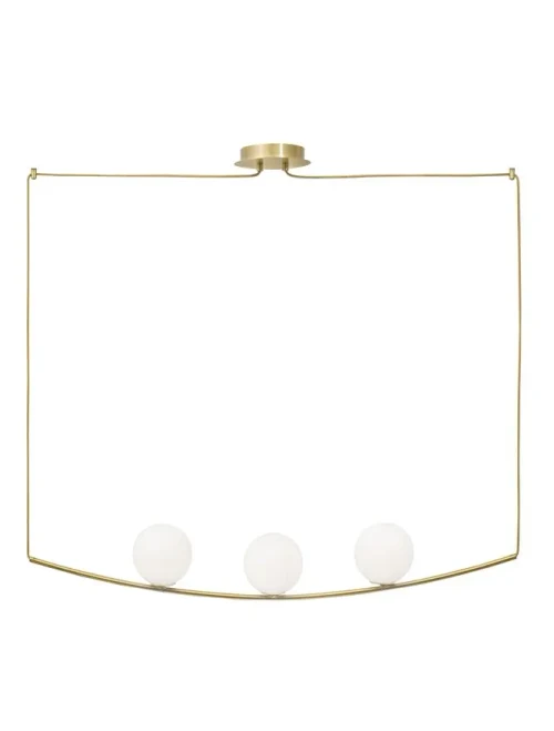 Suspensie VITTON E14, 3x5 W, 230 V, IP20, textil, metal, sticlă și alamă