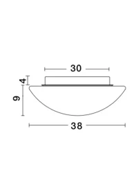 Plafonieră BREST E27, 2x12 W, 230 V, IP44, metal și sticlă 3